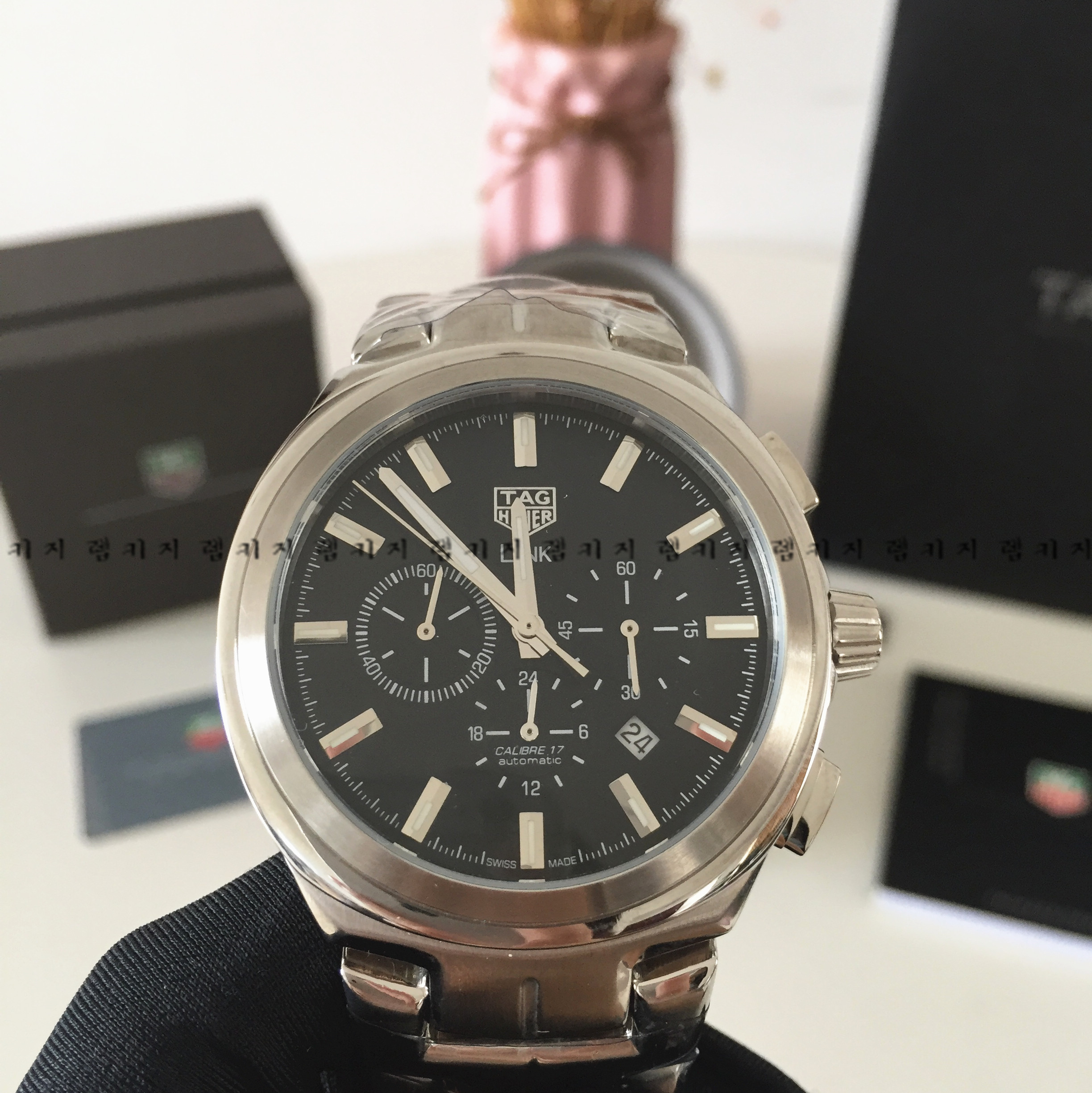 태그호이어 블랙다이얼 칼리버 17 메탈시계